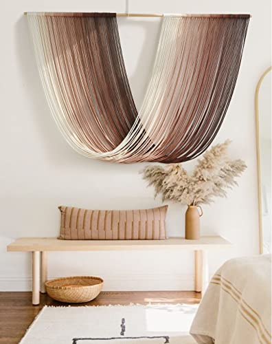 Flber Tie-Dye Macrame Wall Hanging Large Bohemian Yarn Tapestry Wall Décor,59" Wx 35" L - color: Pink