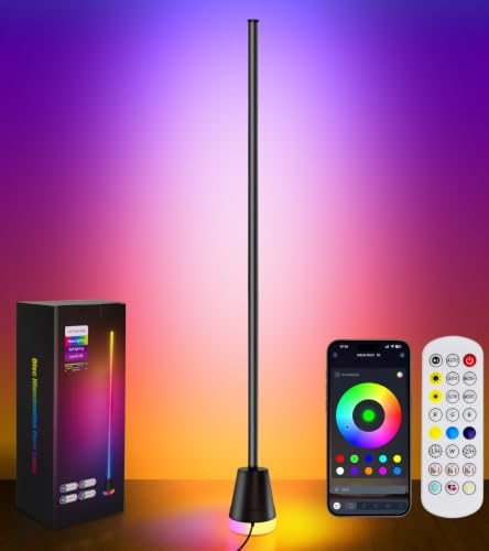 Ericlin 1PCS Smart RGB LED Corner Floor Lamp with App and Remote Control