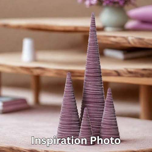 Your Heart's Content Mulberry Velvet Trees Set of 4, Valentine Tree Tabletop, Cozy Purple Mantel Accent, Cozy Gift for, Luxurious Winter Tablescape (Mulberry) - color: Mulberry