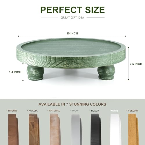 EOSAHR Round Wood Riser for Kitchen Counter & Bathroom Decor, Green - color: Green