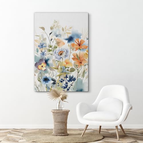 SIGNFORD Canvas Print Wall Art Colorful Wildflower Nature Wilderness Illustrations Floral Botanical Print Modern Art Decorative Multicolor Rustic Cozy for Bedroom - 12"x18" - color: Ab04-2312-nic27, size: 12" x 18"