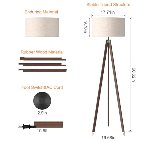 LEPOWER Tripod Floor Lamp Mid Century Modern Standing Lamps for Living Room