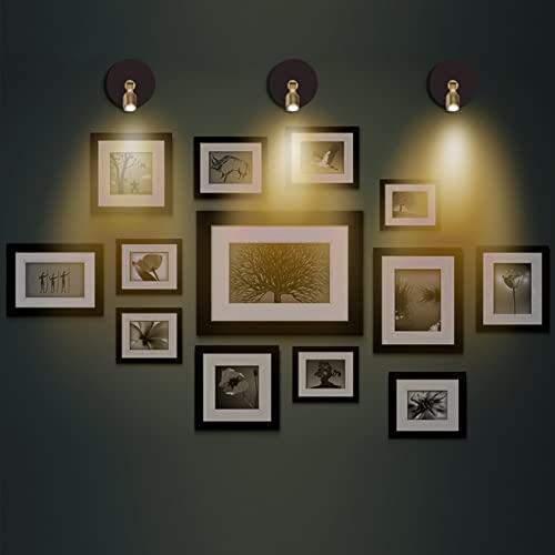 Battery Operated LED Spotlight, Indoor Picture Plant Spot Lights - color: Gold