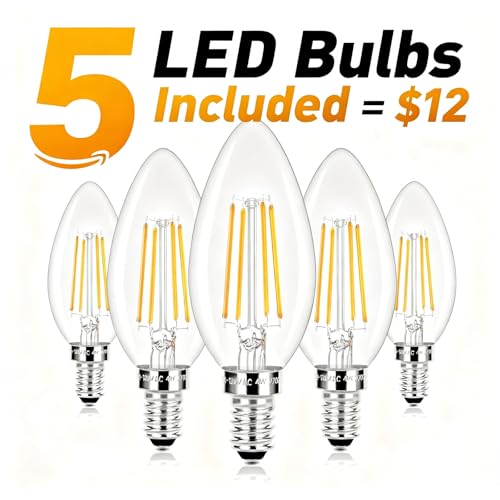 HOXIYA (Bulbs Included) DIMMABLE Plug in Chandelier 5 Light with K9 Crystal - color: Champaign Gold