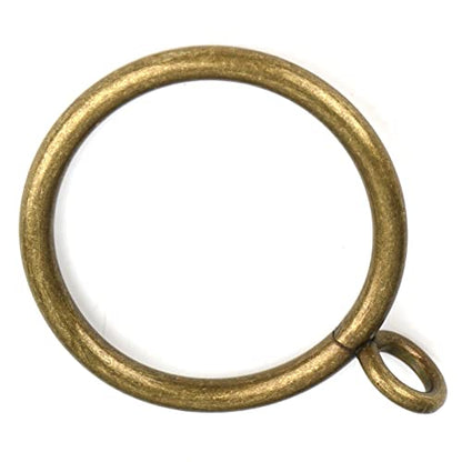 Antique Brass Curtain Rings with Eyelets for Up to 1.2-inch Curtain Rods (Set of 30 PCS Curtain Rings) - size: 1 1/2 inch Inner Diameter