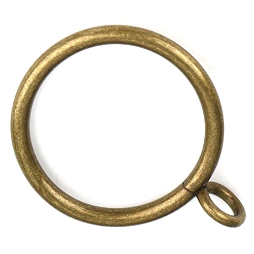 Antique Brass Curtain Rings with Eyelets for Up to 1.2-inch Curtain Rods (Set of 30 PCS Curtain Rings) - size: 1 1/2 inch Inner Diameter