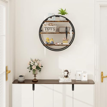 Circle Shelf Wall Decor, 3 Tier Decorative Round Wall Shelf - size: Circular