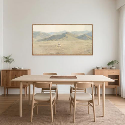 CHDITB Large Jesus with Lamb Landscape Framed Canvas Wall Art 40x20 Inch - color: Jesus Leaves The 99 Parable of The Lost Sheep, size: 40"L x 20"W