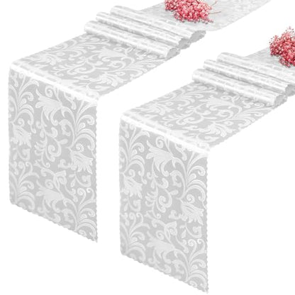 White Satin Table Runner 12 x 108 Inch, 2 Pack - color: White, size: 2 Pcs