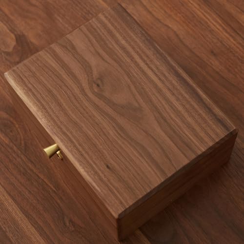 Solid Black Walnut Wood Jewelry Box, With Lock - style: With lock