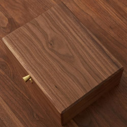 Solid Black Walnut Wood Jewelry Box, With Lock - style: With lock