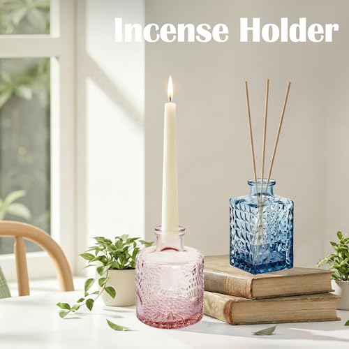 Glass Bud Vases in Bulk Small Mini Colorful Vase for Flowers 17pc - color: Colorful