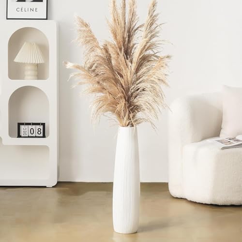 Ceramic Tall Floor Vase, 24" Large White Standing Decorative Flower Vases - size: 24 Inch Tall