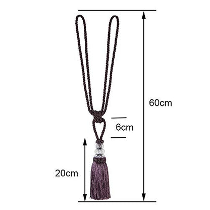 BEL AVENIR 4 Pack Curtain Tiebacks Hand-Woven Holdbacks Tassels Tiebacks - color: Purple, size: 4 Pack