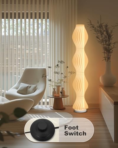 TACAHE Wavy Floor Lamp - 3 Color Temp & Dimmable