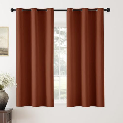 ChrisDowa Terracotta Blackout Curtains 63 Inches Long 2 Panels for Bedroom - color: Terracotta, size: 40"W x 63"L (Pack of 2)
