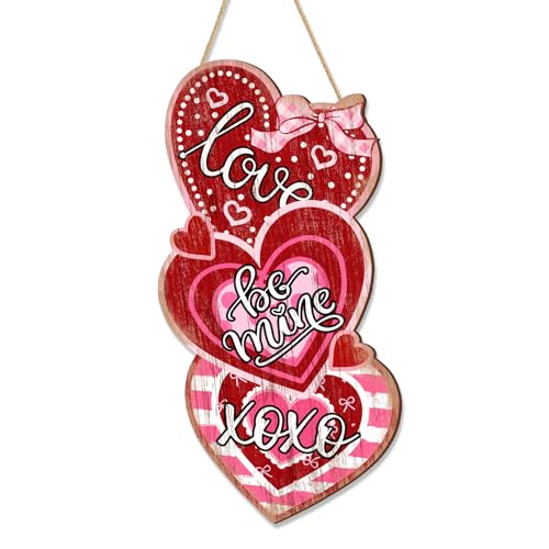 Britimes Welcome Door Sign, Wooden, for Front Door, Heart Love - style: Red Valentine