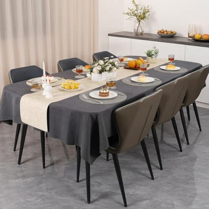 Myir JUN 14" Round Placemats Set of 4, Reversible Dual-Color Place Mats - color: Light Gray Cream-white