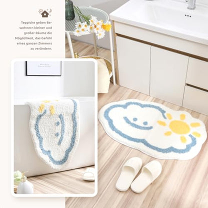 Molesun Cloud Bath Mat 16x24, Soft Absorbent Microfiber Bath Rugs - color: Cloud, size: 16" x 24"