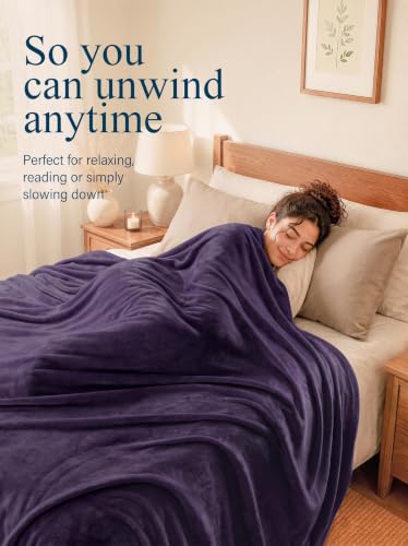 Utopia Bedding Ultra Soft Fleece Bed Blanket Throw Size Purple (50x60 Inch) - color: Purple, size: Throw (50x60 Inch)