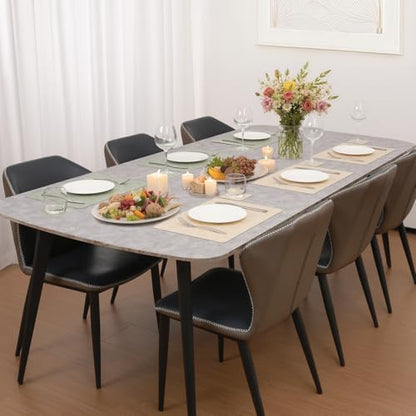 Vinyl Placemats Set of 4, Dual Sided Place Mats with Drink Coasters - color: Beige/Sage Green Two-tone, size: Set of 4