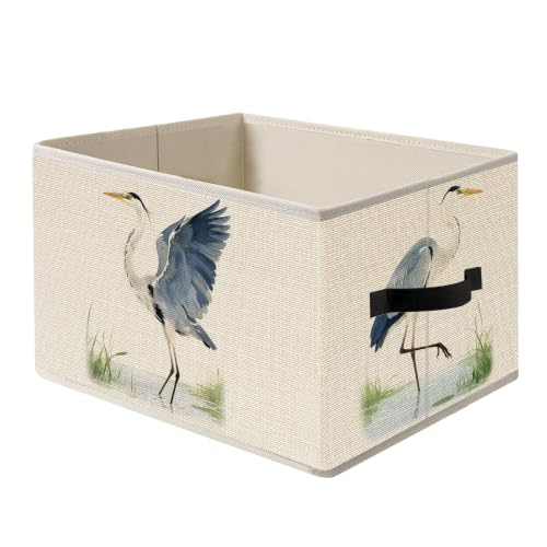 Great Blue Heron Coastal Storage Basket Organizer - color: Blue Heron