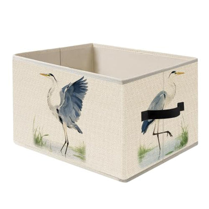 Great Blue Heron Coastal Storage Basket Organizer - color: Blue Heron