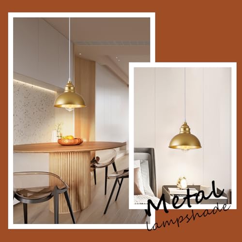 Plug in Pendant Light, 15FT Hanging Lights, On/Off Switch - color: Gold