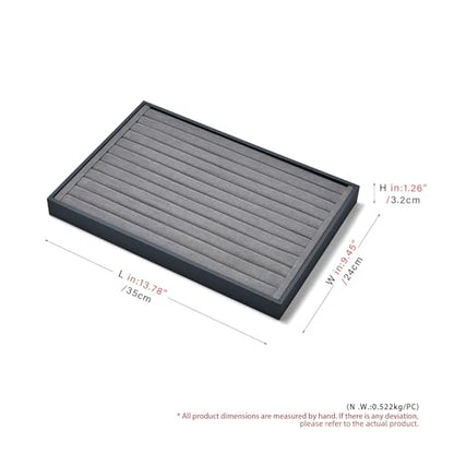 Grey Microfiber Ring Jewelry Display Organizer Tray - size: 11 Slot