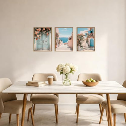 KAIRNE Italy Amalfi Coast Cityscape Framed Canvas Wall Art Set-12"x16"x3 - color: Italy Landscape Wall Art, size: 12"L x 16"W