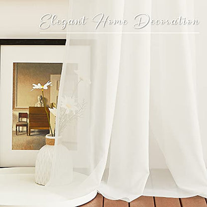 NICETOWN Beige Window Scarf Valances, Voile Fabric Canopy Curtains for Draping, Party Scarf Curtains for Birthday/Revelry, Light Beige, W60 x L216, 2 Panels - color: Light Beige