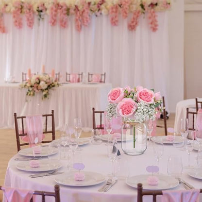 XunYee 10 Set Mason Jars for Centerpieces,Dark Pink,Peony, Gypsophila - color: Dark Pink, size: Peony, Gypsophila