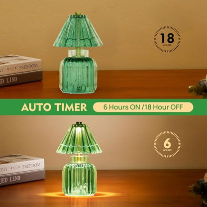 Small Battery Operated Lamp with Timer, Jelly Green - color: Jelly Green