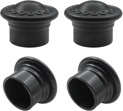 4 Pack Curtain Rod Finials for 1.1 Inch / 28mm Rods - Plastic Curtain Rod Ends Cap, Modern Decorative Drapery Pole End Plugs for Home Office Window Hardware (Black) - color: Black