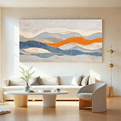 Large Blue And White Abstract Wall Art For Living Room Prints 29"×58" - color: LAI-11E, size: 58"L x 29"W