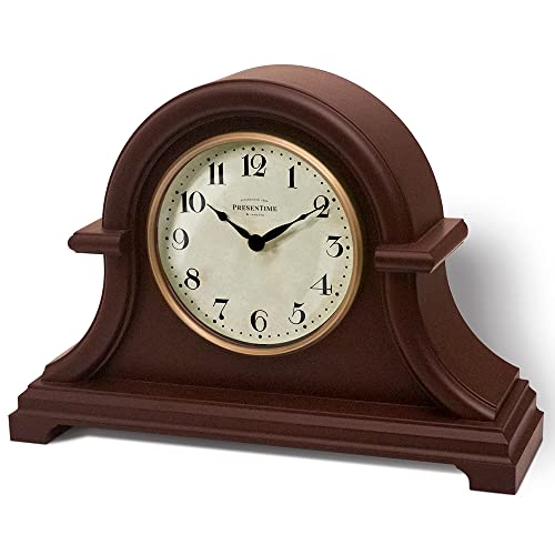 Presentime Mantel Clock Vintage Farmhouse Series - color: Walnut Brown