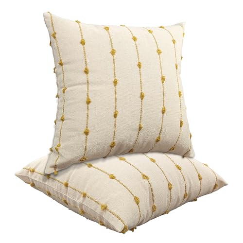 JMGBird Cream Throw Pillows Decorative Pillows, Inserts & Covers - color: Dark-blue, size: 18" x 18" (Pack of 2)