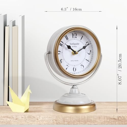 Vintage Metal Desk Clock,Retro Table Clock