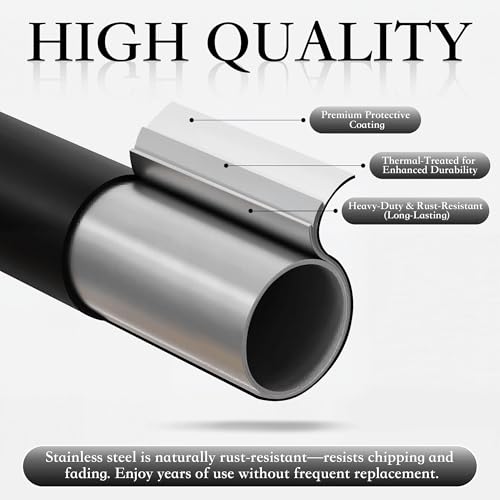 RYB HOME Black Curtain Rod, 1 Inch Adjustable Small Heavy Duty Leaf Finial - color: Matt Black, size: 28-48"