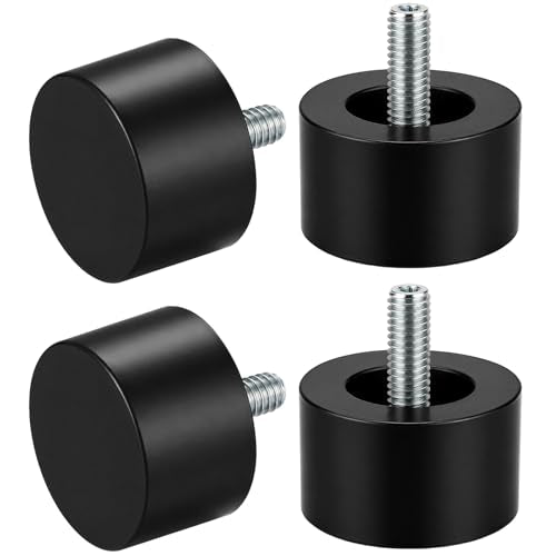 LEIFIDE 4 Pack Curtain Rod Finials Curtain Rod End Cap Finials for Curtains Rods of 7/8 and 1 Inch Diameter (Black) - color: Black