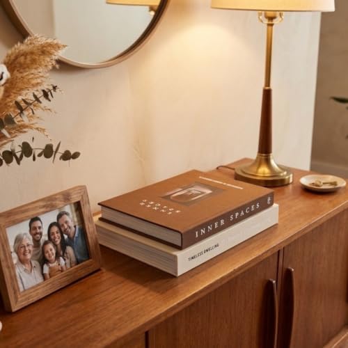 Linen Faux Decorative Books Hidden Storage Set of 2 for Coffee Table Shelf