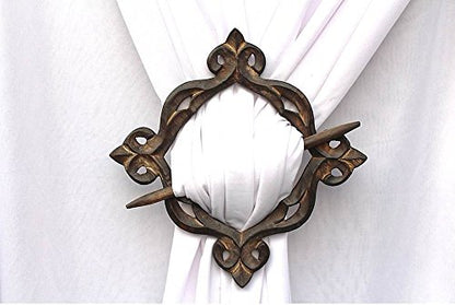Beautiful Curtain Tiebacks, Antique Wooden Curtain Hook, Handmade Rustic Decorative Curtain Holdbacks, Modern Drapery Tiebacks, Decorative Window Curtain Tie