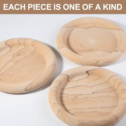 Natural Marble Vanity Tray, 9.45" Sandstone Texture Round Decorative Trays - color: Sandstone