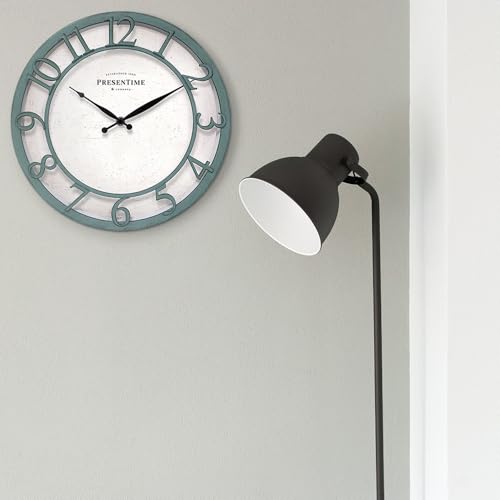 Presentime 13" Farmhouse Series Wall Clock - color: Aged Teal Finish, size: 13 inch