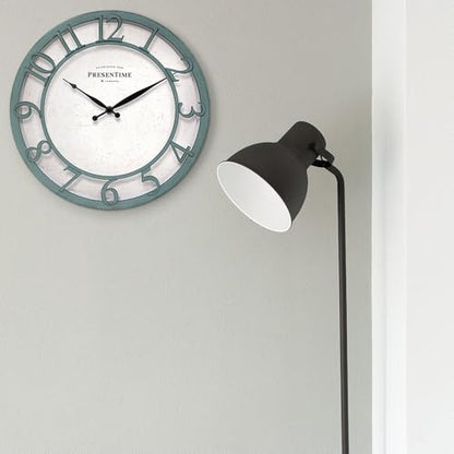 Presentime 13" Farmhouse Series Wall Clock - color: Aged Teal Finish, size: 13 inch