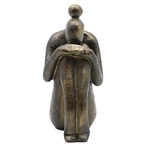 Lukitas Unique Decorative Girl Thinker Bookends, Book Holder, Resin 6.5'' - color: Bronze