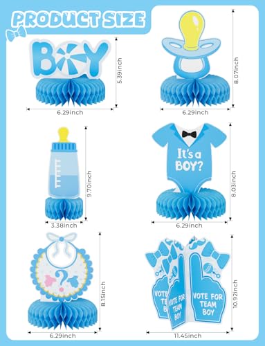 12 Pcs Baby Gender Reveal Table Decorations, Boy or Girl Centerpieces for Tables Honeycomb Centerpieces Blue and Pink Table Decor for Baby Shower Pregnancy Announcements Newborn Party Supplies - style: Gender Reveal