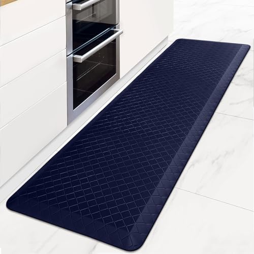 HappyTrends Kitchen Floor Mat - 4/5 Inch Thick Anti-Fatigue Kitchen Rug - color: Blue, size: 72"L x 22"W x 0.8"Th