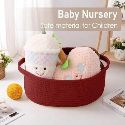 JMvicyroam Small Woven Basket, Empty Gift Basket, Red/1 Pack - color: Red, size: 1 Pack