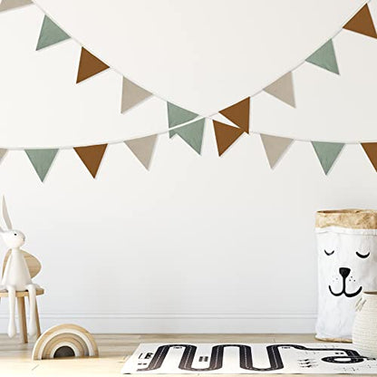 Oudain 2 Pcs Pennant Banner Flags Nursery Garland Triangle, Retro Color - color: Retro Color